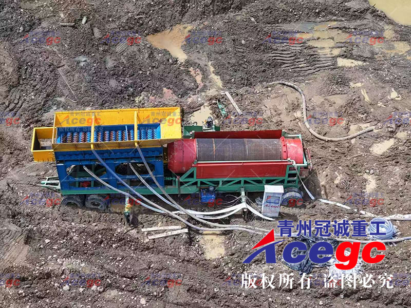 移動式滾筒篩洗砂機